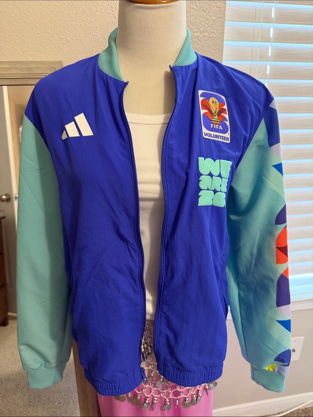 adidas Blue and Teal FIFA Volunteer Jacket